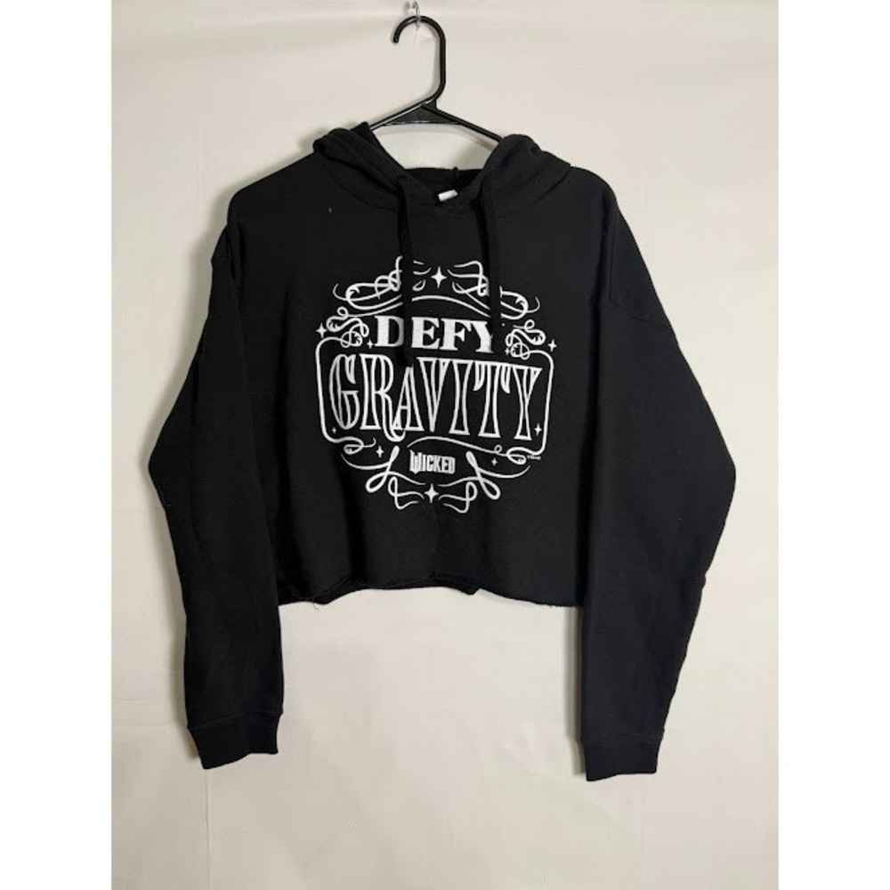 Lane Seven Wicked Defy Gravity Black Cropped‎ Hoodie Broadway Musical Womens L